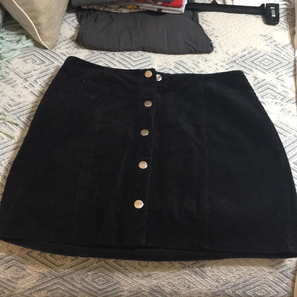 Forever21 black corduroy high waist skirt